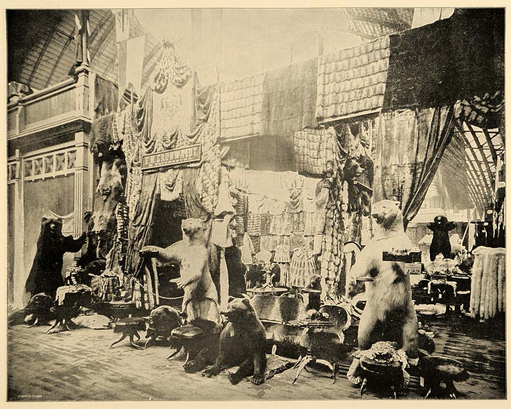 1893 Chicago World's Fair Russia Furs Greenwald Print ORIGINAL HISTORIC IMAGE