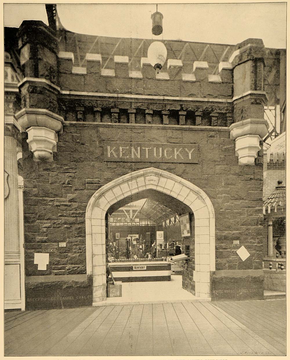 1893 Chicago World's Fair Coal Portal Kentucky Print - ORIGINAL HISTORIC IMAGE