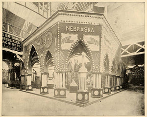 1893 Chicago World's Fair Nebraska Corn Palace Exhibit ORIGINAL HISTORIC IMAGE
