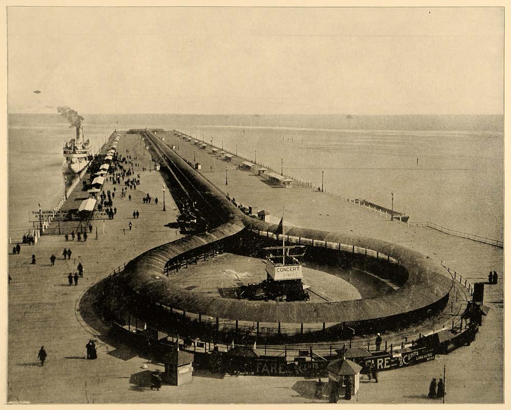 1893 Chicago World's Fair Movable Sidewalk Pier Print ORIGINAL HISTORIC IMAGE