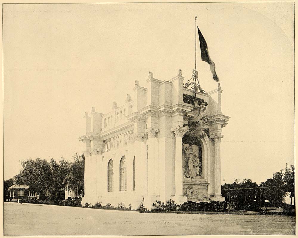 1893 Chicago World's Fair French Building France Print ORIGINAL HISTORIC IMAGE