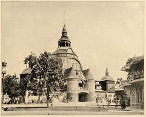 1893 Chicago World's Fair Swedish Building Sweden Print ORIGINAL HISTORIC IMAGE