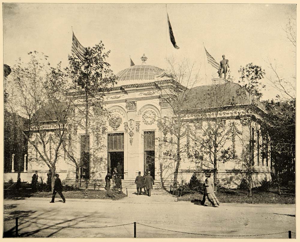 1893 Chicago World's Fair Venezuela Building Print - ORIGINAL HISTORIC IMAGE