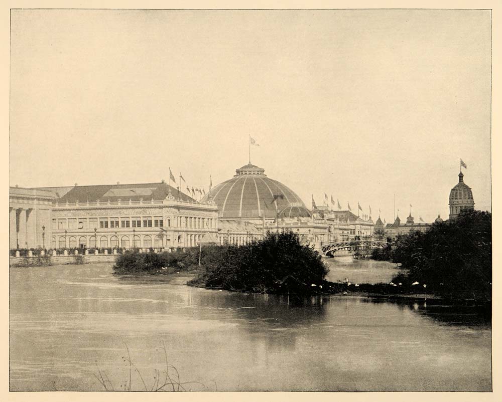 1893 Chicago World's Fair Horticultural Building Print ORIGINAL HISTORIC IMAGE