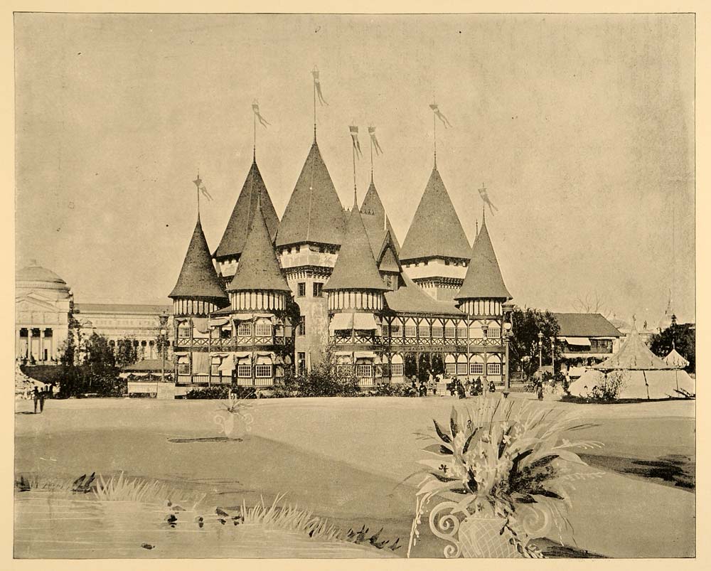 1893 Chicago World's Fair Cafe de la Marine Cobb Print ORIGINAL HISTORIC IMAGE