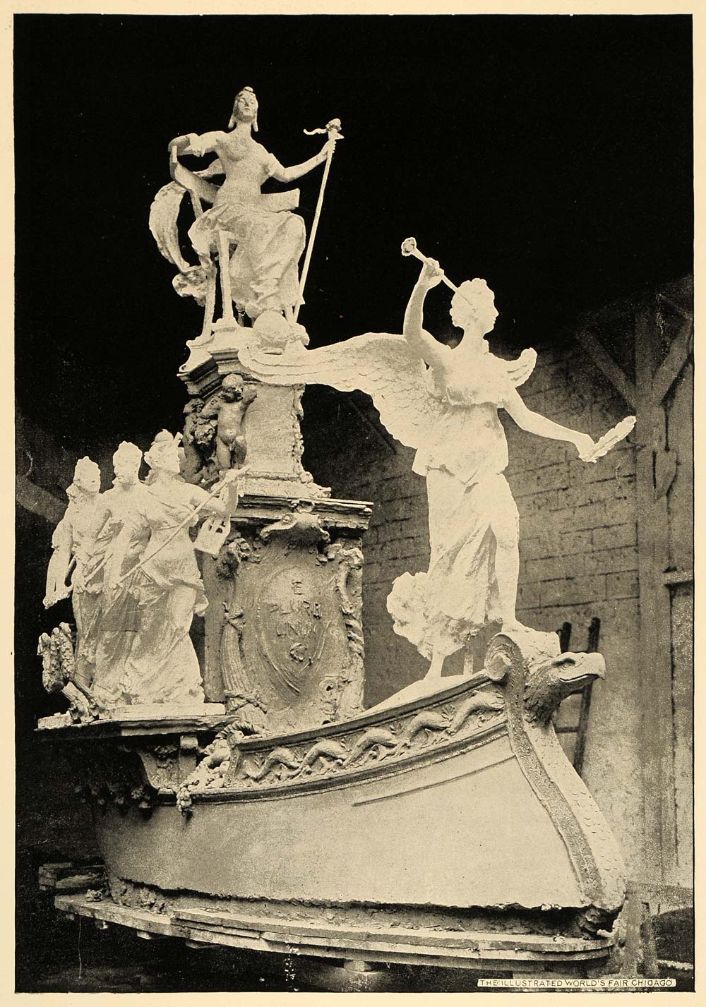 1893 Chicago World's Fair MacMonnies Barge State Print ORIGINAL HISTORIC IMAGE