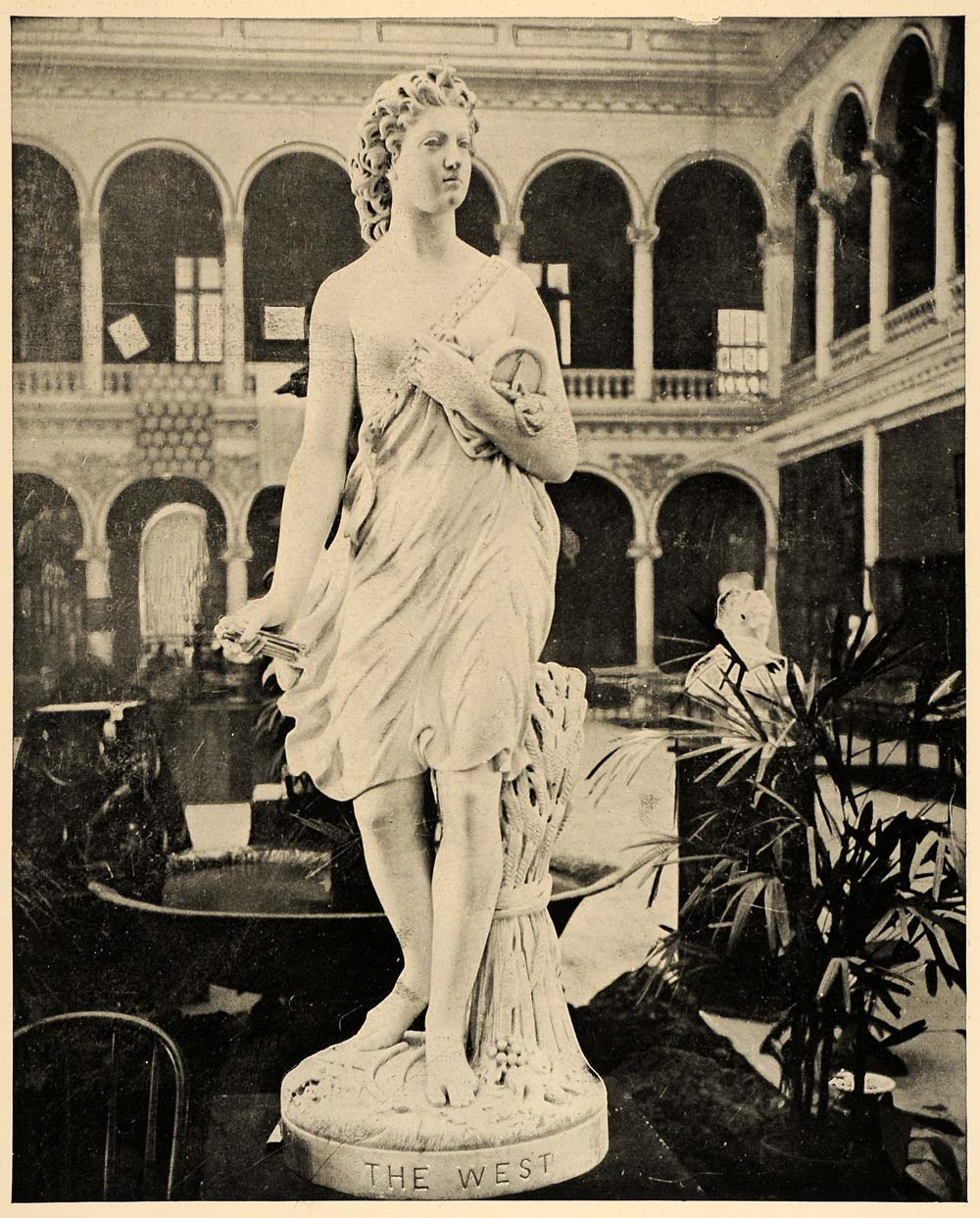 1893 Chicago World's Fair Statue of the West Print - ORIGINAL HISTORIC IMAGE