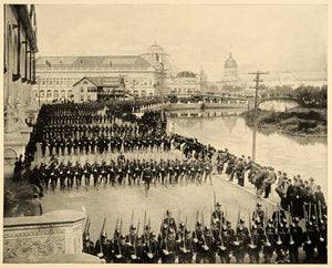 1893 Chicago World's Fair Dedication Day Troops Print ORIGINAL HISTORIC IMAGE