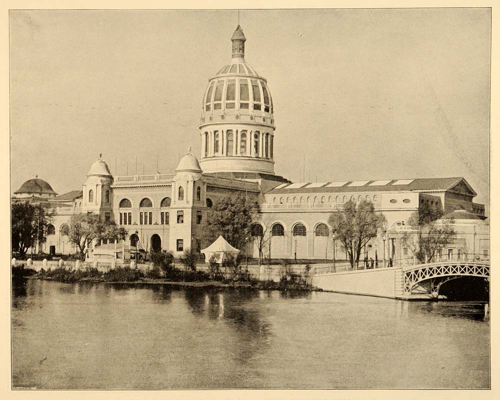 1893 Chicago World's Fair Illinois State Building Print ORIGINAL