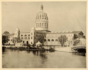 1893 Chicago World's Fair Illinois State Building Print ORIGINAL HISTORIC IMAGE