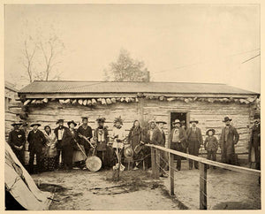 1893 Chicago Worlds Fair Sitting Bull's Log Cabin Print ORIGINAL HISTORIC IMAGE