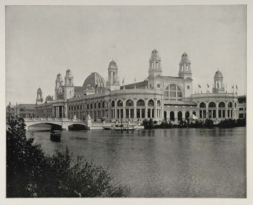 1893 Chicago World's Fair Electricity Building Lagoon ORIGINAL HISTORIC FAIR3