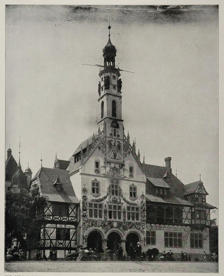 1893 Chicago World's Fair German Building Photo Print ORIGINAL HISTORIC FAIR3