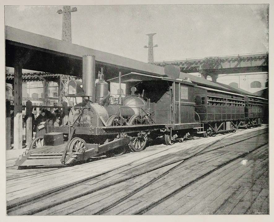 1893 Chicago Worlds Fair John Bull Train Railroad Photo ORIGINAL HISTORIC FAIR3