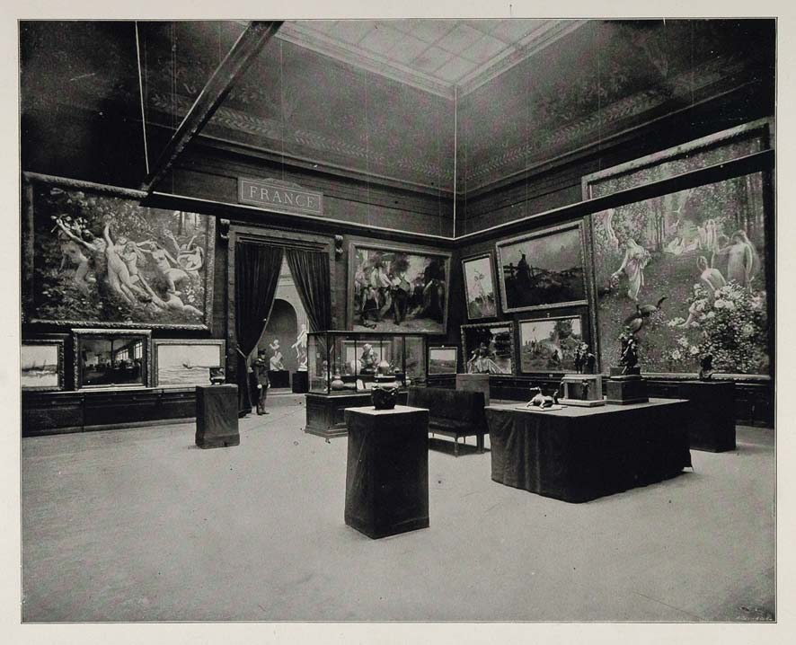 1893 Chicago Worlds Fair Art Palace France French Photo ORIGINAL HISTORIC FAIR3