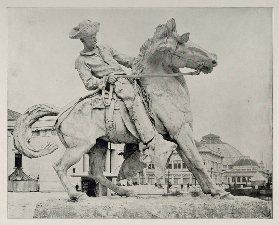 1893 Chicago World's Fair Proctor Cowboy Indian SET - ORIGINAL HISTORIC FAIR3