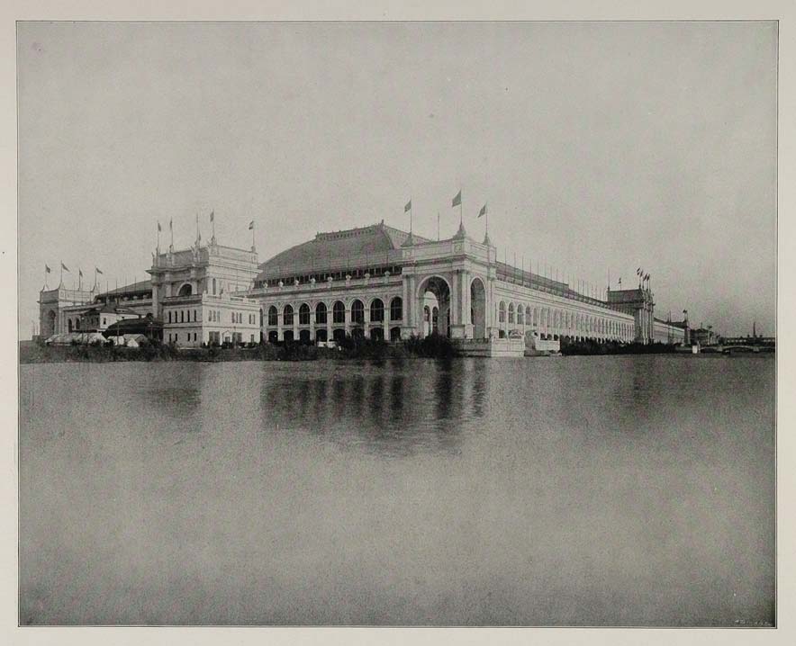 1893 Chicago World's Fair Manufactures Building Photo ORIGINAL HISTORIC FAIR3