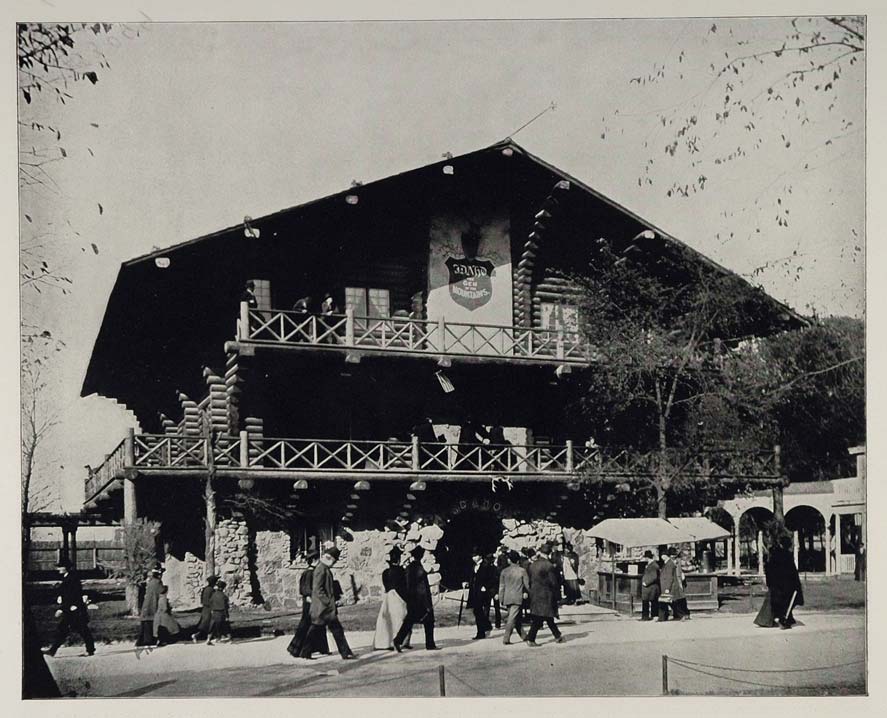 1893 Chicago World's Fair Idaho Building Log House - ORIGINAL HISTORIC FAIR3