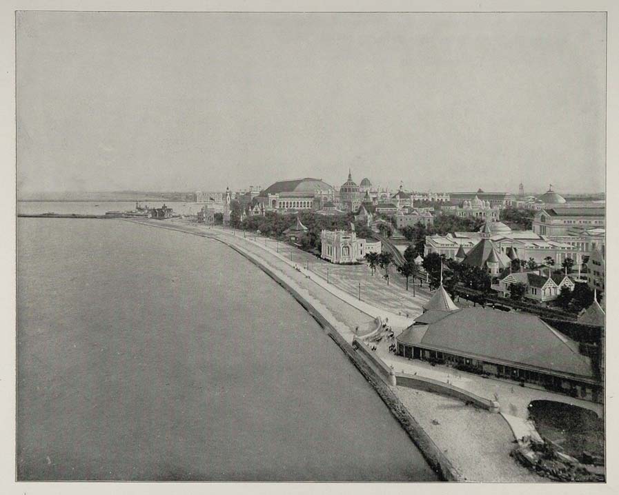 1893 Chicago World's Fair Lake Shore Promenade Photo - ORIGINAL HISTORIC FAIR3