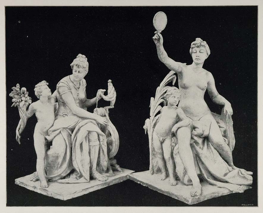 1893 Chicago World's Fair Nude Statue Women Reflection ORIGINAL HISTORIC FAIR3