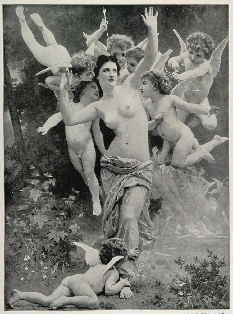 1893 Chicago World's Fair Bouguereau Cupid Nude Woman ORIGINAL HISTORIC FAIR3