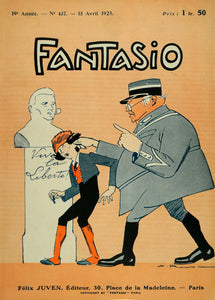 1925 Cover Fantasio August Roubille French Policeman - ORIGINAL FAN1