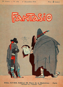 1926 Cover Fantasio Auguste Jean-Baptiste Roubille Dec. - ORIGINAL FAN1