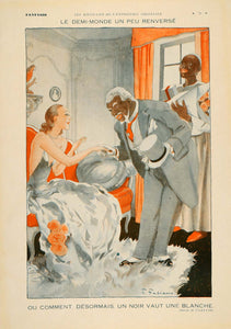 1931 Fabien Fabiano Black Man French Vintage Print - ORIGINAL FAN1