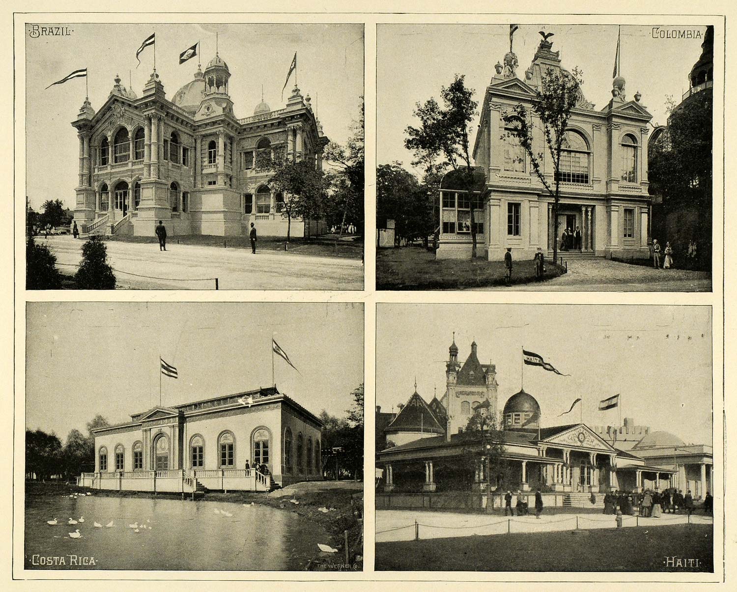 1893 Print Chicago World's Fair Foreign Buildings Haiti ORIGINAL