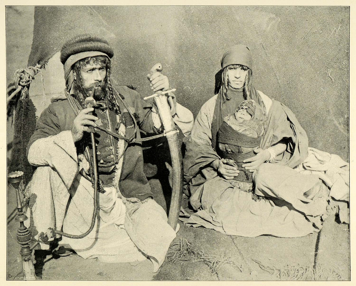 1893 Print Chicago World's Fair Bedouin Arab Family - ORIGINAL