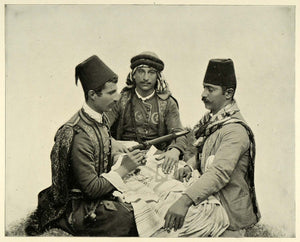 1893 Print Chicago World's Fair Oriental Arab Gamblers ORIGINAL HISTORIC FAR1