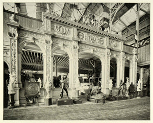 1893 Print Chicago Worlds Fair Italy Romanesque Display ORIGINAL HISTORIC FAR1