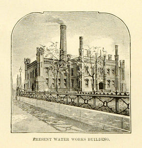 1893 Print Chicago Water Works Pumping Station William W. Boyington FAR3