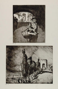 1912 Print Old Beggar Gate Assisi Italy Frank Brangwyn - ORIGINAL FB1