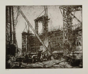 1912 Print Victoria Albert Museum Construction Brangwyn - ORIGINAL FB1