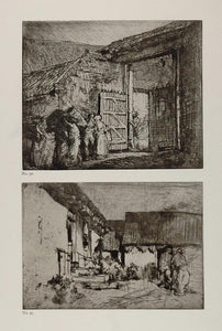 1912 Print Farm Gate Farmyard Montreuil Frank Brangwyn - ORIGINAL FB1