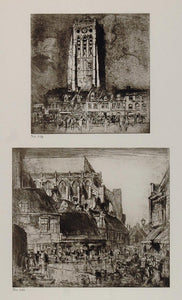 1912 Print Church St. Nicholas Walpurga Veurne Brangwyn - ORIGINAL FB1