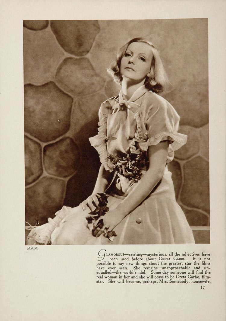 1933 Greta Garbo MGM Film Screen Movie Actor Star Print - ORIGINAL FILM