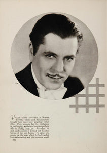 1933 Warner Baxter Fox Silent Film Movies Actor Print The Great Gatsby FILM