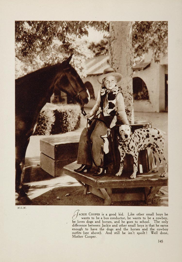 1933 Jackie Cooper Horse Dog MGM Child Movie Actor - ORIGINAL FILM