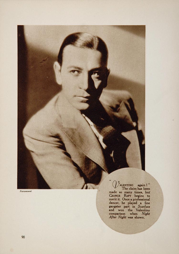 1933 George Raft Paramount Film Movie Actor Print - ORIGINAL FILM ...