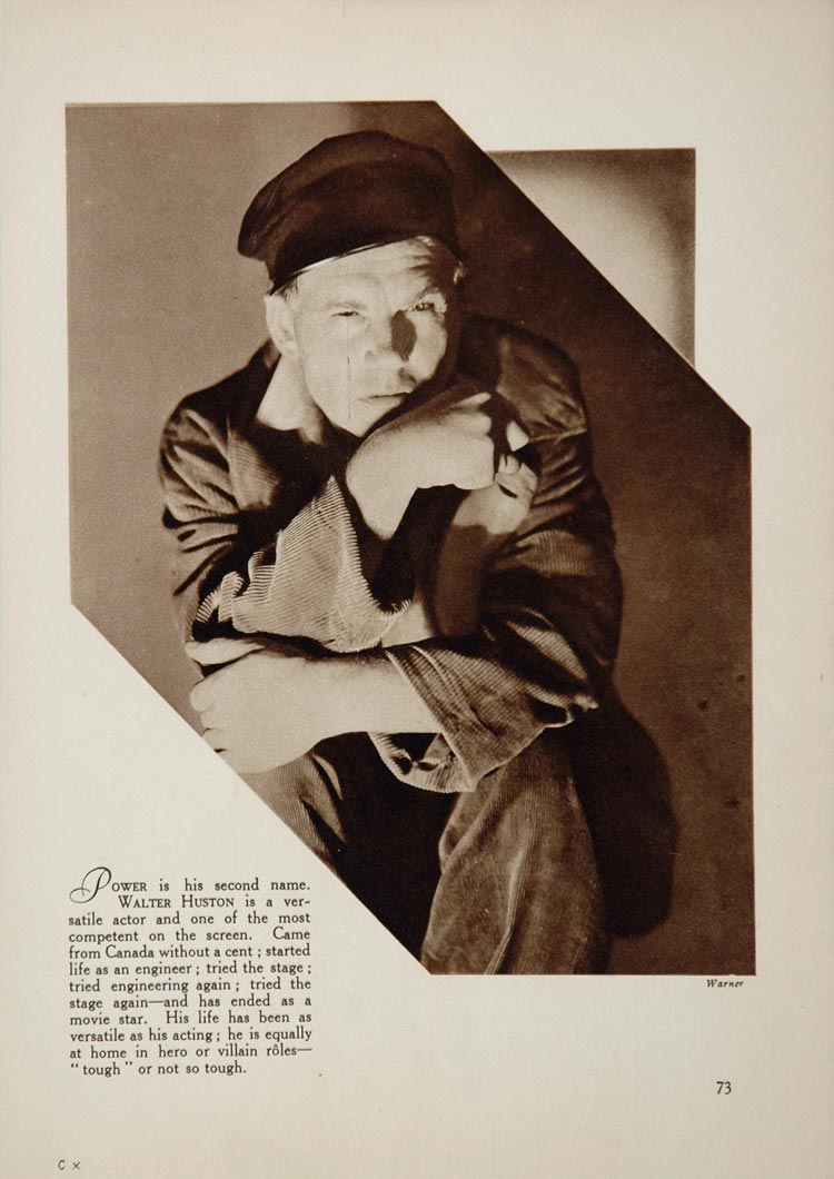 1933 Walter Huston Warner Bros Film Actor Print The Treasure of the Sierra FILM