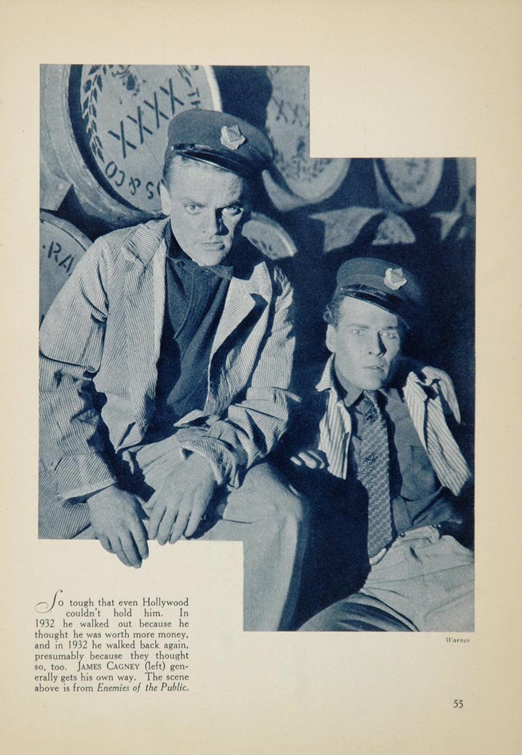 1933 James Cagney Actor Public Enemy Movie Scene Print - ORIGINAL FILM