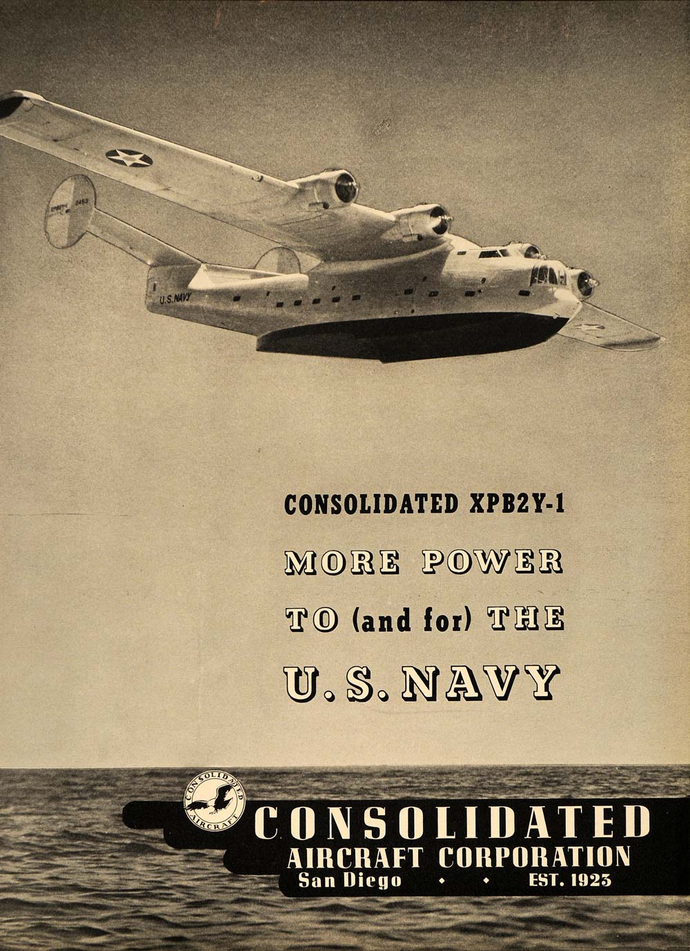 1938 Ad Consolidated Aircraft XPB2Y-1 U.S. Navy Plane - ORIGINAL FLY1