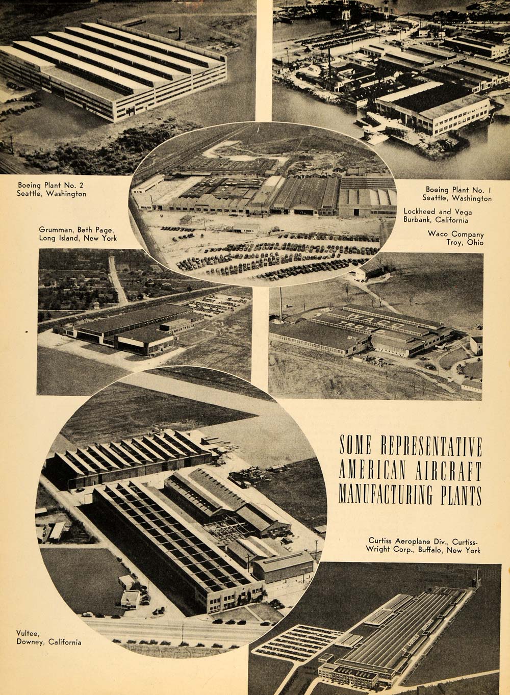 1939 Ad American Aircraft Manufacturing Plants Boeing - ORIGINAL FLY1