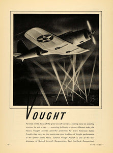 1939 Ad Vought Aircraft United States Navy Hartford Con - ORIGINAL FLY1