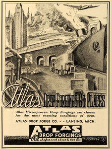 1938 Ad Atlas Micro-Proven Drop Forgings Lansing Mich - ORIGINAL FLY1