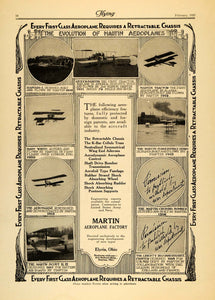 1920 Ad Martin Aeroplane Efficiency Features Chassis - ORIGINAL ADVERTISING FLY2