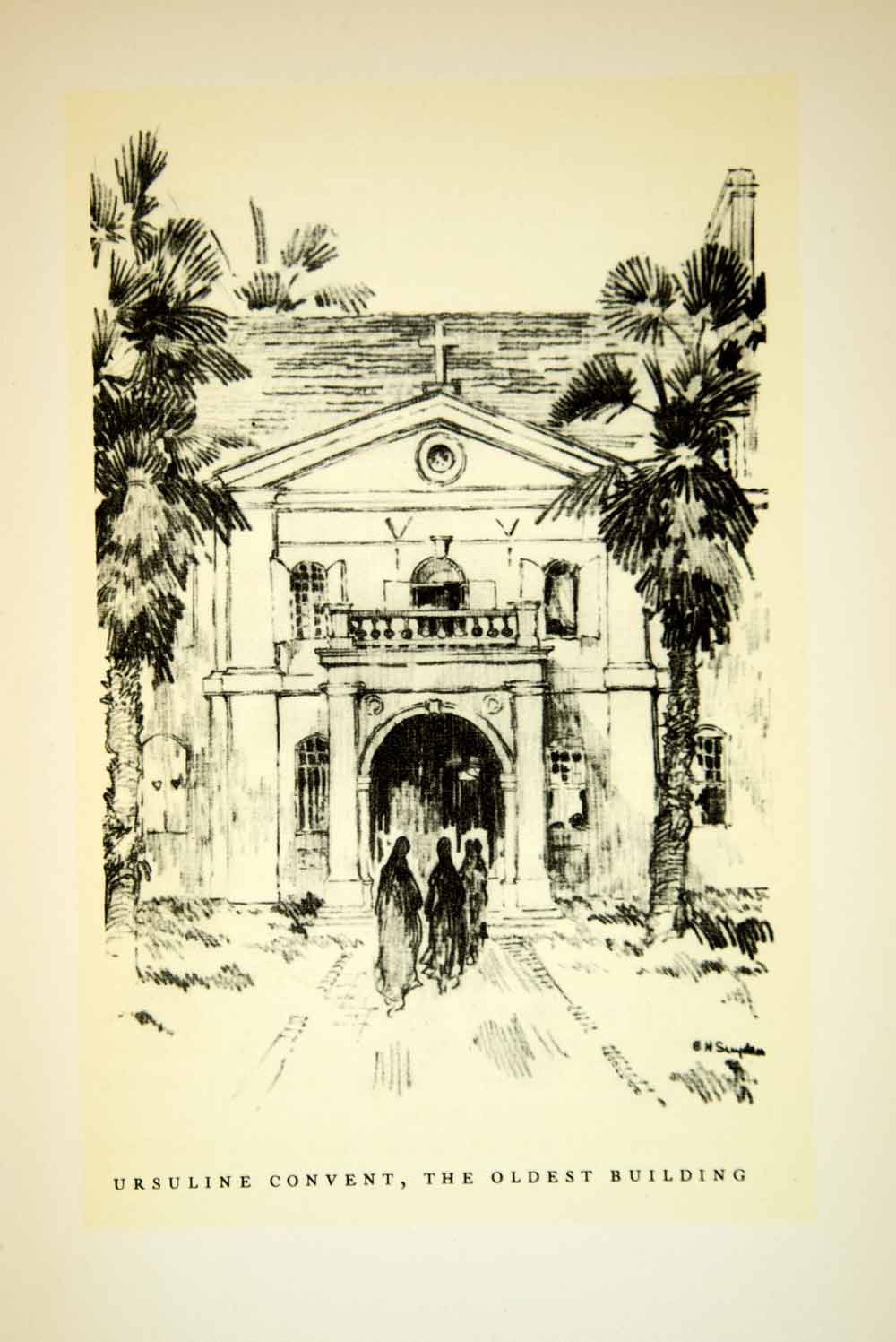 1930 Print New Orleans Ursuline Convent Architecture Edward Howard Suydam FNO1