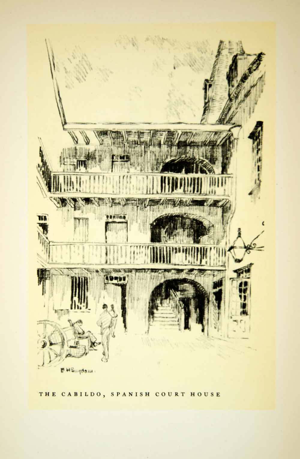 1930 Print New Orleans Cabildo French Quarter Architecture Edward H. Suydam FNO1